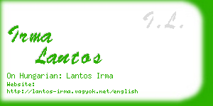 irma lantos business card